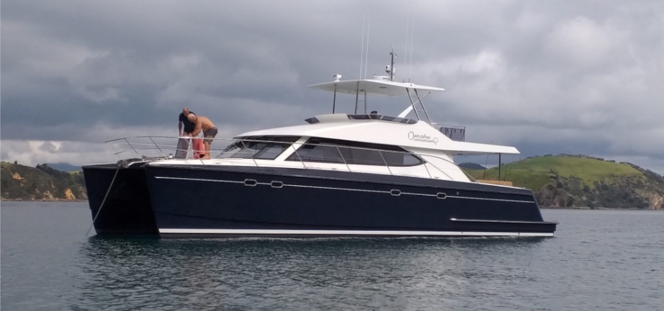 power catamaran rough seas